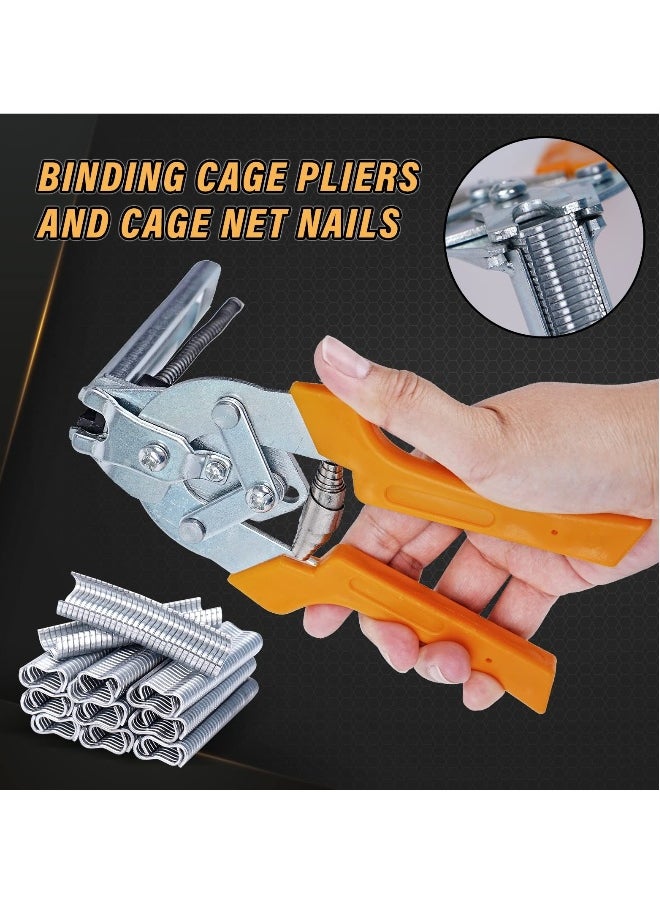 Generic - Type M Nail Ring Pliers with 1800pcs M Clips, Hog M Nail Ring Pliers Kit, for Fencing Rabbit Chicken Wire Fence Clips Clamps Hog Pliers Kit Animal Cages for Installation Fence Fastening - Image 1