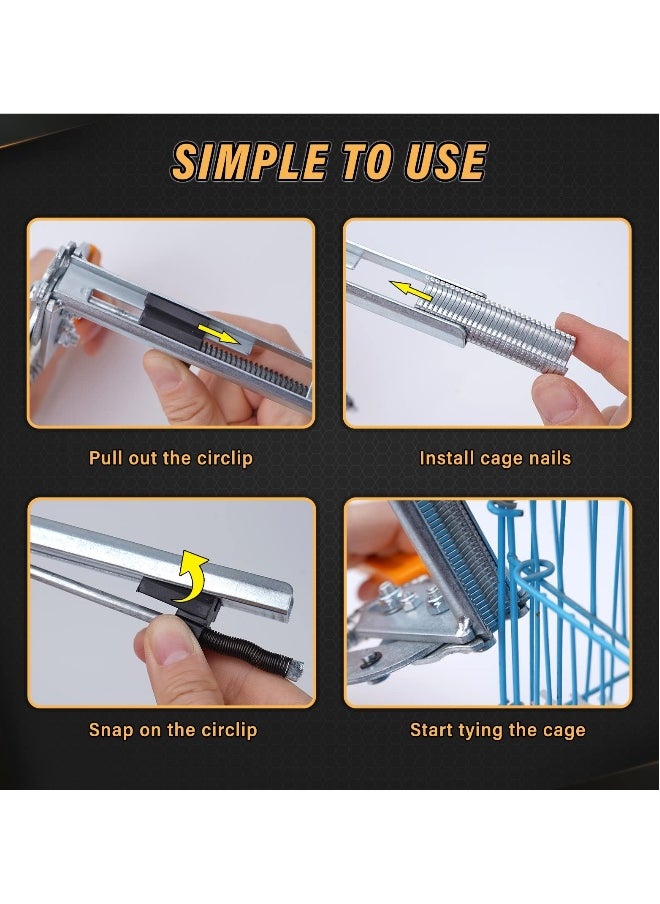 Generic - Type M Nail Ring Pliers with 1800pcs M Clips, Hog M Nail Ring Pliers Kit, for Fencing Rabbit Chicken Wire Fence Clips Clamps Hog Pliers Kit Animal Cages for Installation Fence Fastening - Image 1