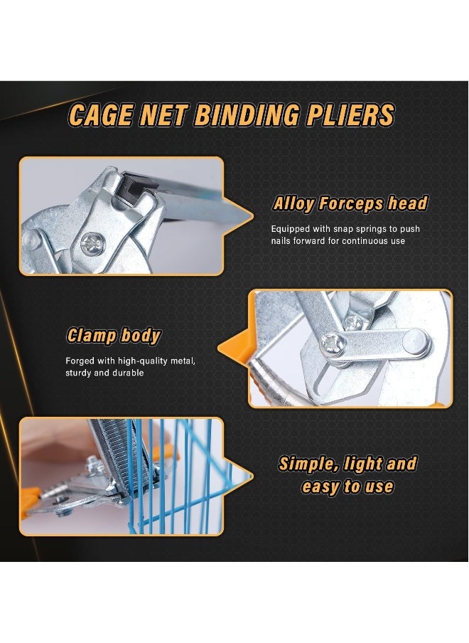 Generic - Type M Nail Ring Pliers with 1800pcs M Clips, Hog M Nail Ring Pliers Kit, for Fencing Rabbit Chicken Wire Fence Clips Clamps Hog Pliers Kit Animal Cages for Installation Fence Fastening - Image 1