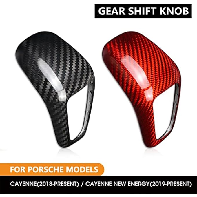 ريحني غطاء حواف مقبض ناقل الحركة من ألياف الكربون الحقيقية لبورشه كايين بورشه كايين نيو إنرجي 20182024 إكسسوارات بورشه كايين أسود - Image 5