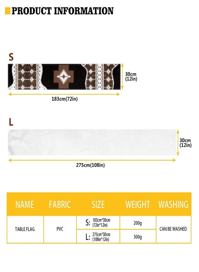 GLENLCWE Native Indian Aztec Antique Print Table Runner,Long Table Cover,Rectangle Table Runners Placemats 12x72 Inch - Image 3