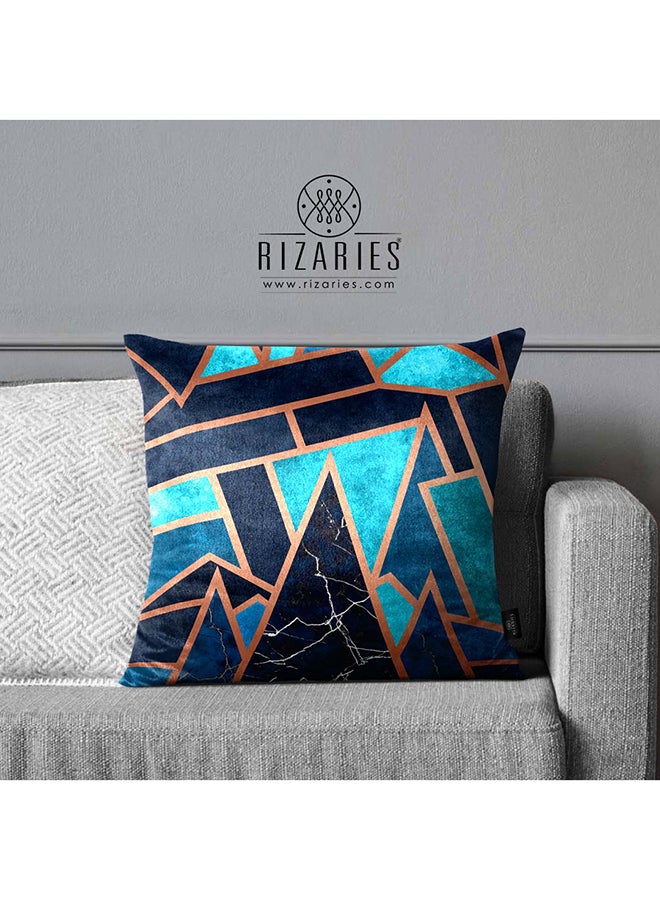 RIZARIES Super Soft Teal Marble Throw Cushion - Image 1