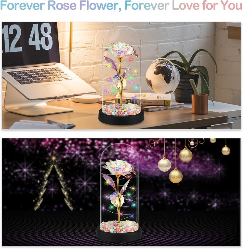 FWQPRA Rose Mothers Day Flower Dome for Mom from Daughter Son, Birthday for Women Grandma Wife Girlfriend Sister, Womens Gifts for Teacher,Anniversary Christmas (Rose Flower with Beans) - Image 5