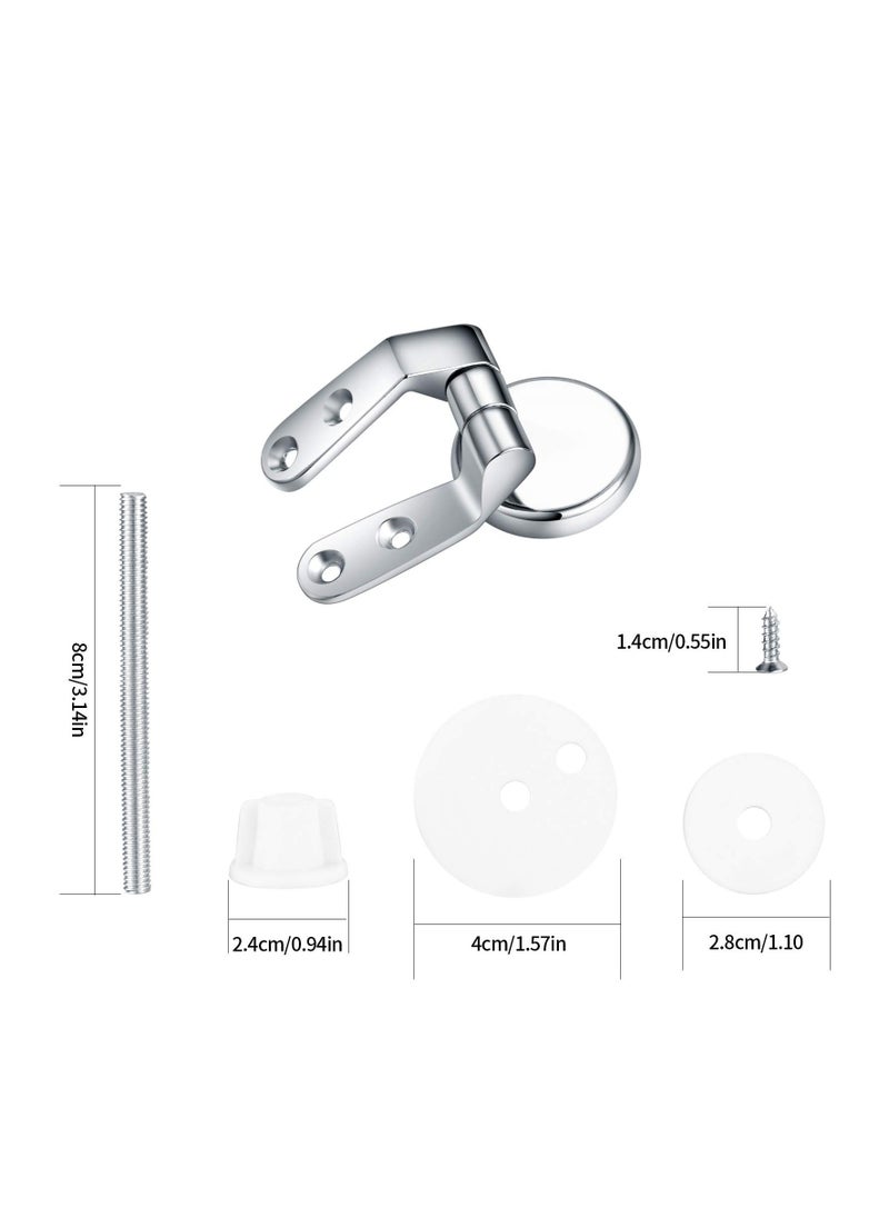 KASTWAVE Toilet Seat Hinges Replacement, Chrome Finished Toilet Seat Hinge Fixings, Toilet Seat Hardware for Installing Fixed Toilet Seat Parts -Zinc Alloy Material (2 Pcs)  - Image 3