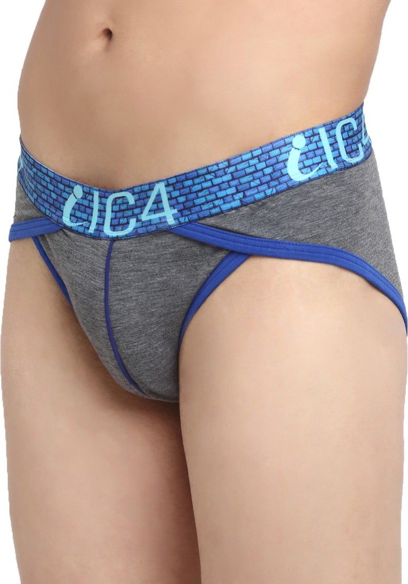 IC4 Store Men's Tanga Briefs Combo Pack of 2 - Blue and Charcoal - Image 2