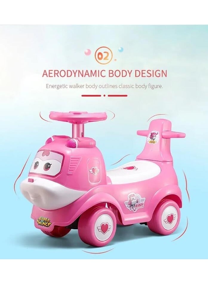 Fengda Musical Ride-On Push Car for Toddlers with Multifunction Steering Wheel Pink - Image 3