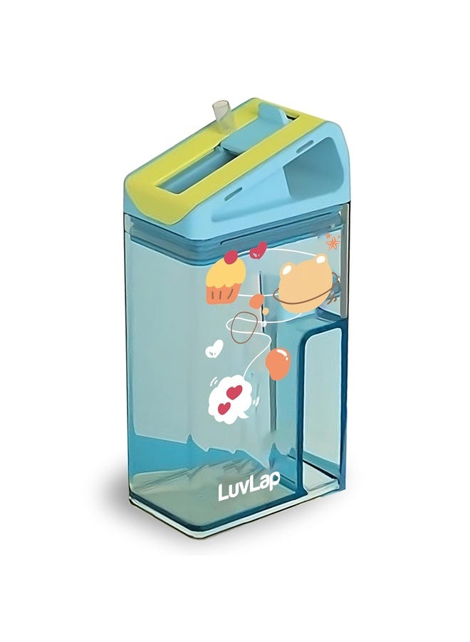 Luvlap Aqua Baby Sipper (Blue), 240ml, Touch Flow Mechanism, Leak-Proof Design, Dual-Purpose Lid, Transparent Body, Food-Grade Silicone Straw, Drop Resistant. Monitor Liquid Intake, Stain & Odor Proof - Image 1