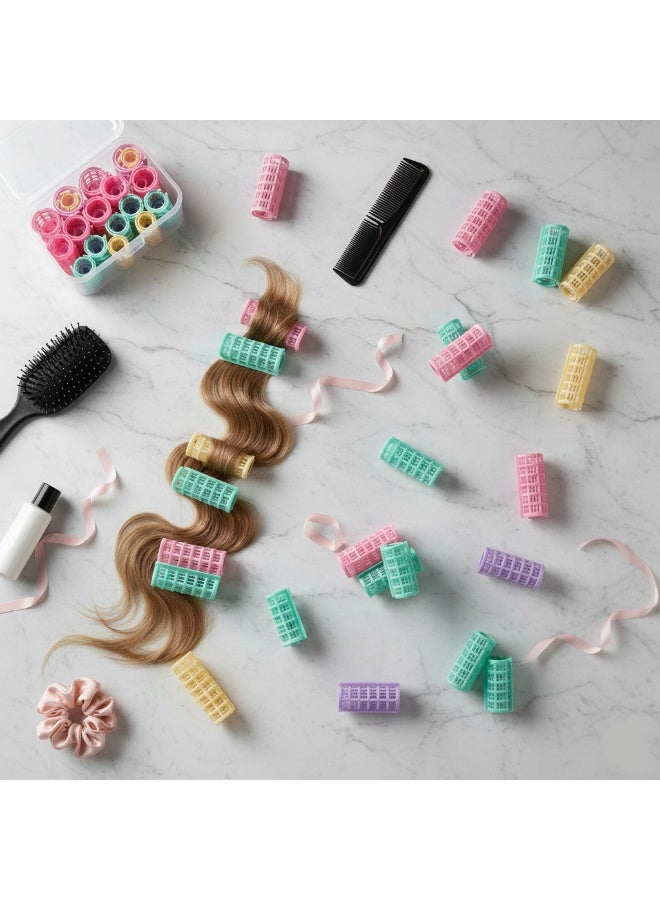 بكرات تصفيف شعر بلاستيكية - بكرات سحرية لتجعيد الشعر - 4 قطع لون عشوائي - Image 3