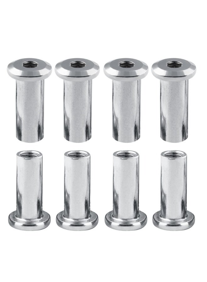 SUNSAR 15 Pcs M6 x 20mm Binding Post Screws, Socket Cap Furniture Bolts Insert Nuts Rivet Countersunk Hex Nuts for Furniture Beds Nickel Plated - Image 4