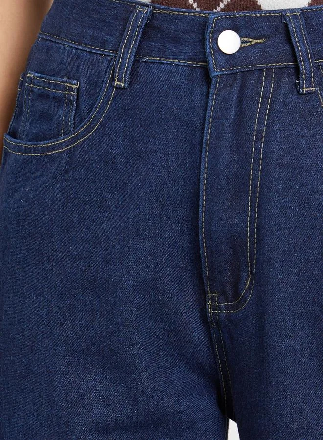 Styli Dark Wash Wide Leg Jeans