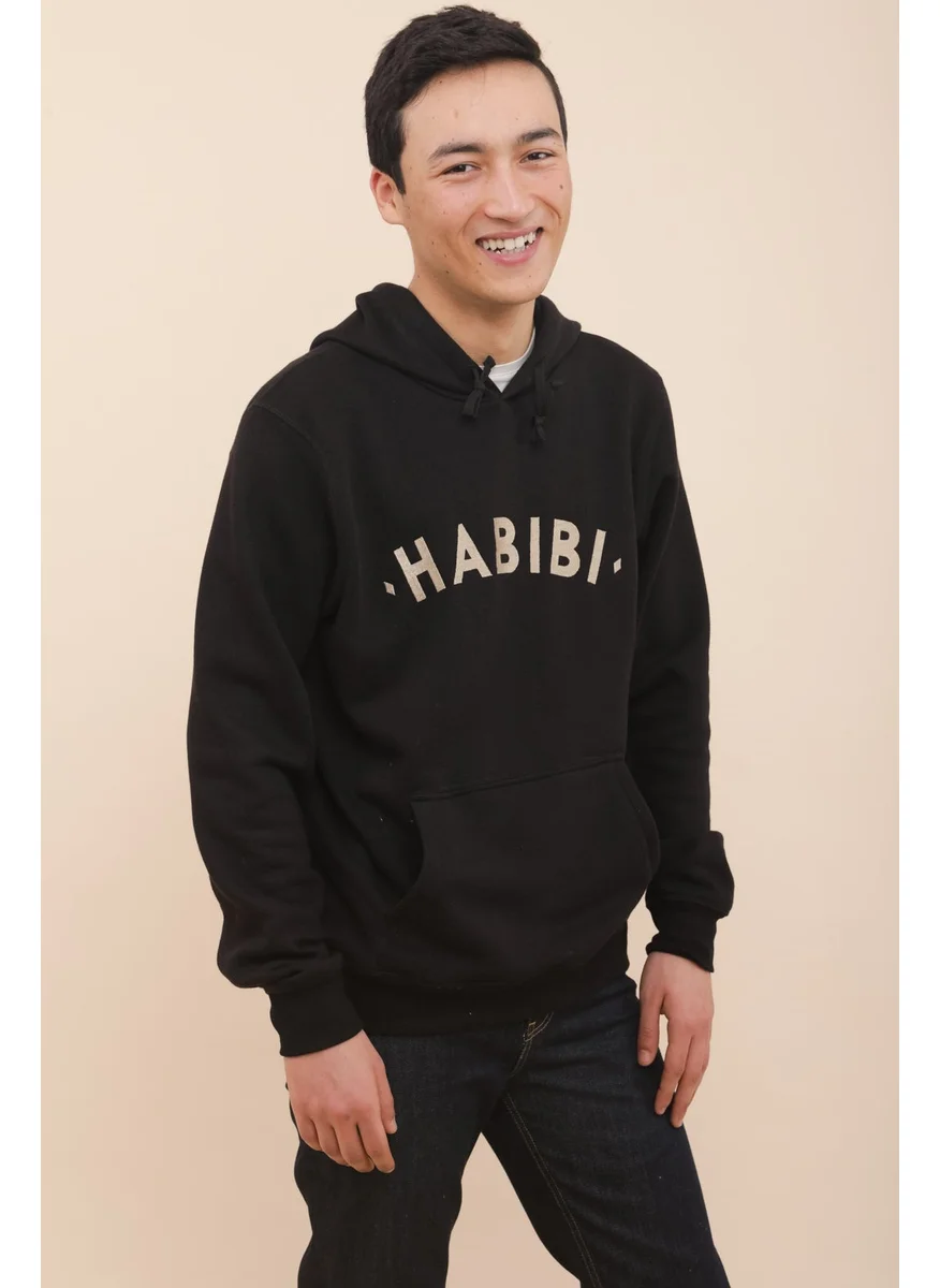  اليوم Habibi - Embroidered Black Hoodie