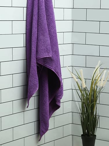 Welspun 100% Cotton Quik Dry Bath Towel | High Absorbency & Super Soft | Fast Drying, Size 70 cm x 150 cm | 380 GSM, Towel Men & Women, Dark Violet - Image 1