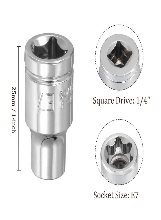 Kozelo 2pcs External Torx Shallow Socket - [1/4 Inch x E7] Square Drive for Car Mechanical Equipment Repair Use, CR-V Steel Metric Sizes - Image 3