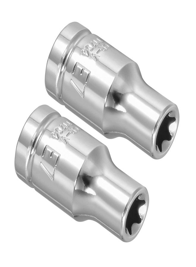 Kozelo 2pcs External Torx Shallow Socket - [1/4 Inch x E7] Square Drive for Car Mechanical Equipment Repair Use, CR-V Steel Metric Sizes - Image 1