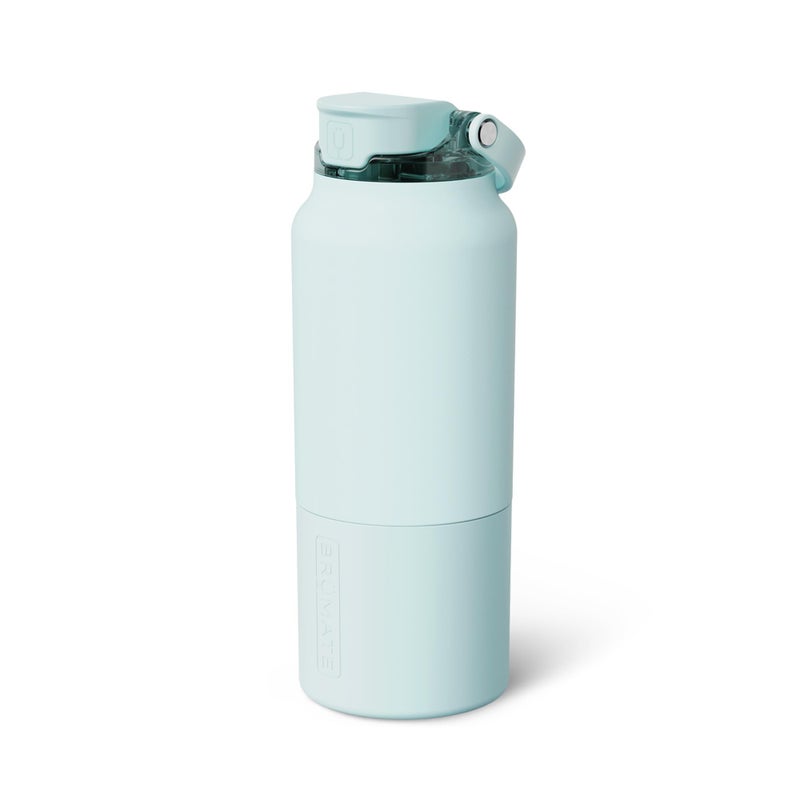 BrÃ¼Mate Rise 35oz Water Bottle With 100% Leakproof Covered Silicone Straw | Insulated Stainless Steel Water Bottle With Removable Straw | Fast Flow | Soft Sip Silicone Spout | BPA-Free (Blue Agave) - Image 1