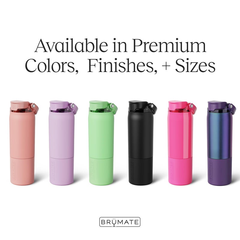 BrÃ¼Mate Rise 35oz Water Bottle With 100% Leakproof Covered Silicone Straw | Insulated Stainless Steel Water Bottle With Removable Straw | Fast Flow | Soft Sip Silicone Spout | BPA-Free (Blue Agave) - Image 2