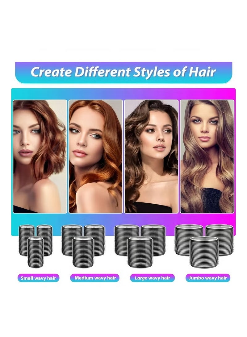 JUMEI Rollers Hair Curlers 50 Pcs Set with 24Pcs Hair Rollers 4 Sizes (6 Jumbo Rollers/6 Large Rollers/6 Medium Rollers/6 Small Rollers) / 1 comb and 24 Pcs Hair Clips for Long Medium Short Hai - Image 5