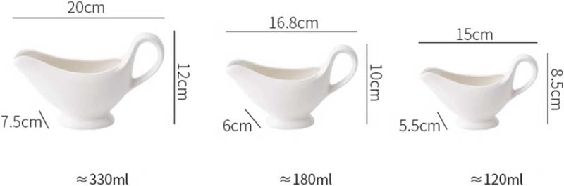 Gravy Boat 1 Pack Porcelain Gravy Boat Easy Pour White Gravy Boat with Golden Handle for Salad Dressings, Milk,Broth Gravy Jug(Medium) - Image 2