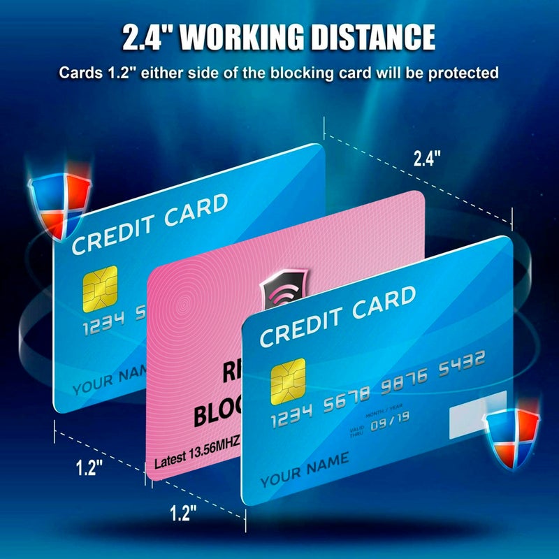 SaiTech IT 5 Pack RFID Blocking Cards Protect Your Entire Wallet, Purse, and Cards from NFC Contactless Theft Wallet for Men & Women - Pink - Image 5
