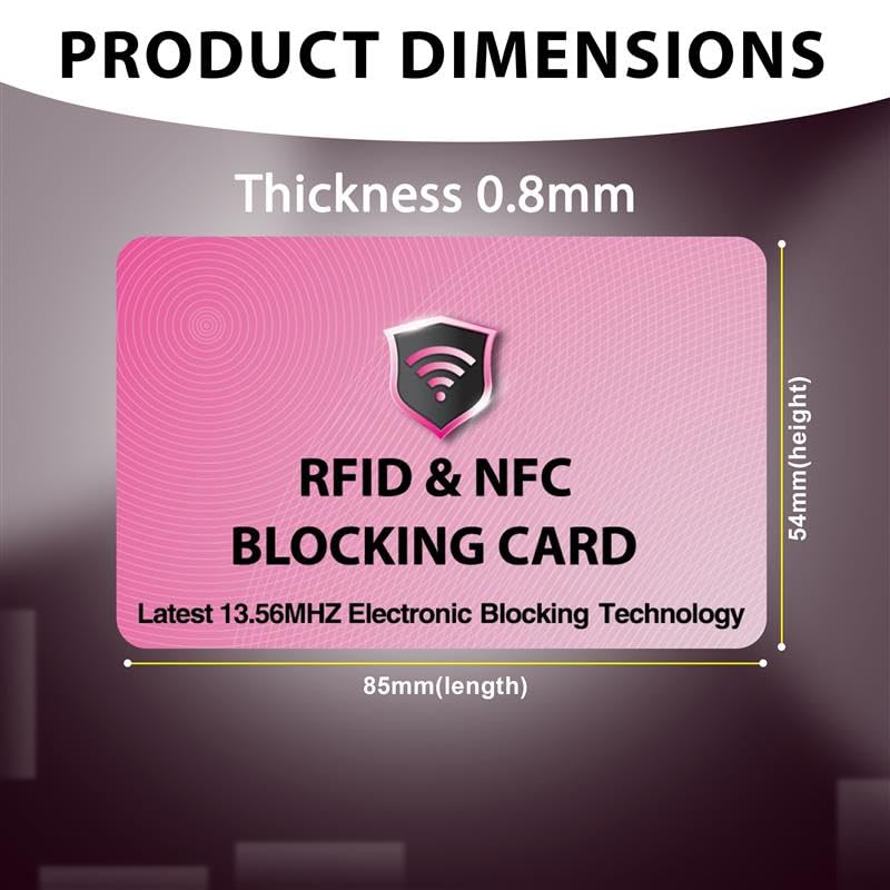 SaiTech IT 5 Pack RFID Blocking Cards Protect Your Entire Wallet, Purse, and Cards from NFC Contactless Theft Wallet for Men & Women - Pink - Image 2