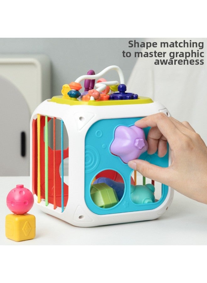 Baby Rainbow Sai Sai Le Lala Le Fun Beads Stitching Stacked Le Building Blocks Infant Educational Toys-Colour:7-in-1 Rainbow Cesele [chinese Color Box] - Image 3