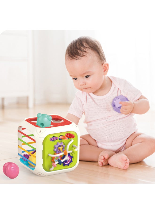 Baby Rainbow Sai Sai Le Lala Le Fun Beads Stitching Stacked Le Building Blocks Infant Educational Toys-Colour:7-in-1 Rainbow Cesele [chinese Color Box] - Image 1