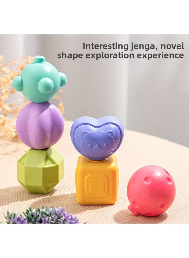 Baby Rainbow Sai Sai Le Lala Le Fun Beads Stitching Stacked Le Building Blocks Infant Educational Toys-Colour:7-in-1 Rainbow Cesele [chinese Color Box] - Image 5