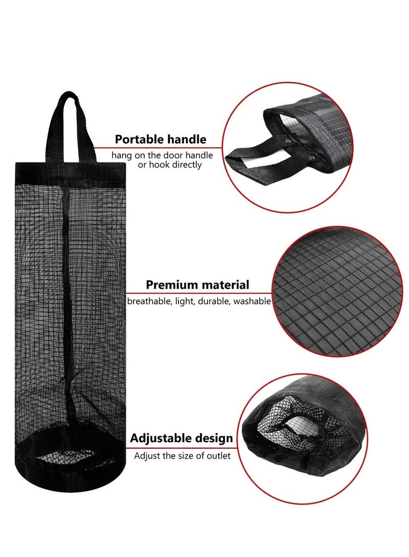 Excefore 2 Packs Plastic Bag Holder for Kitchen Hanging Mesh Storage Organizer, Large Grocery Shopping Bags Dispenser  - Image 4