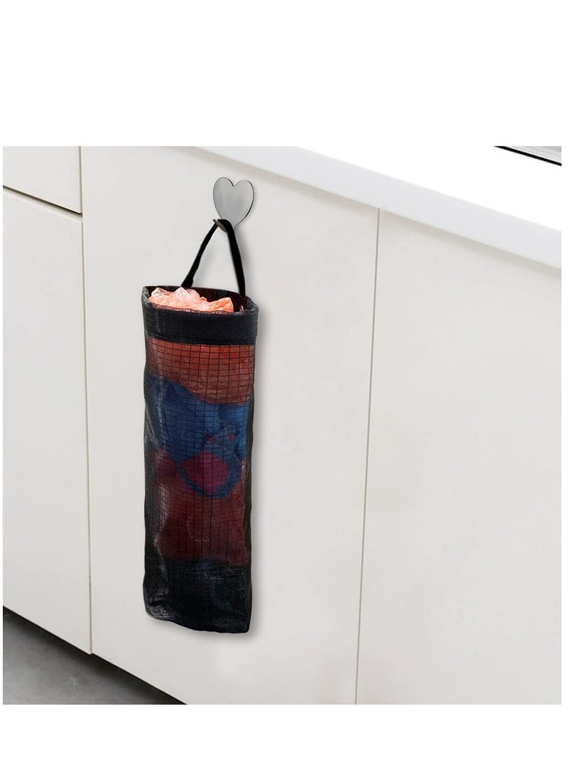 Excefore 2 Packs Plastic Bag Holder for Kitchen Hanging Mesh Storage Organizer, Large Grocery Shopping Bags Dispenser  - Image 3