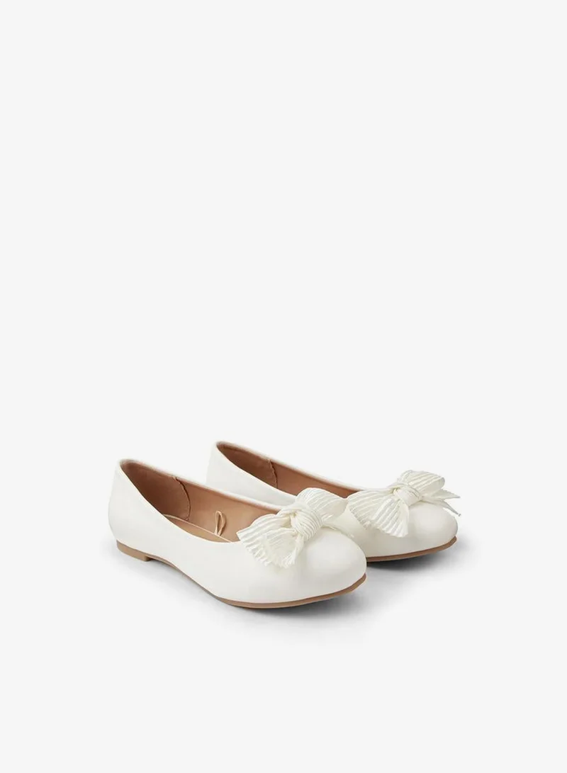Little Missy WHITE Girls Bow Detail Ballerina Shoes for Women | Best Price UAE