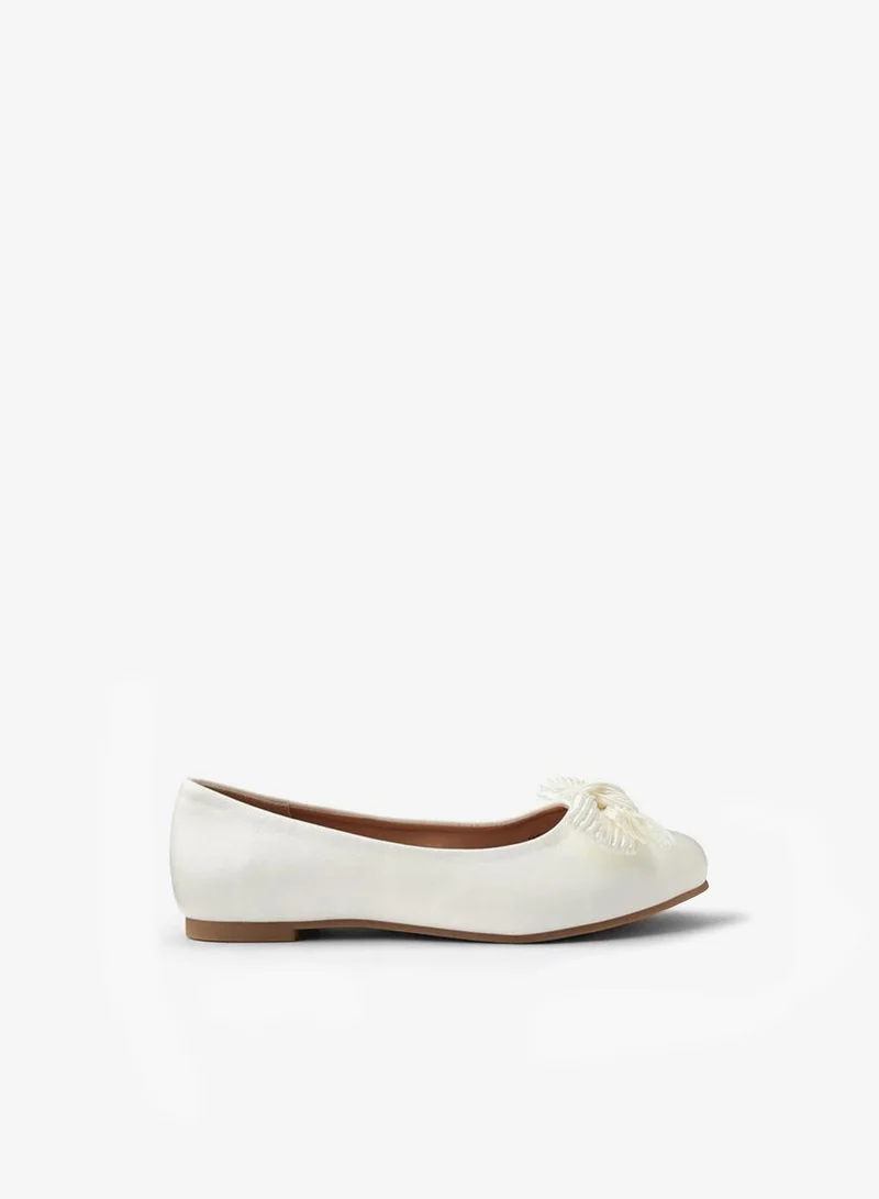Little Missy WHITE Girls Bow Detail Ballerina Shoes for Women | Best Price UAE