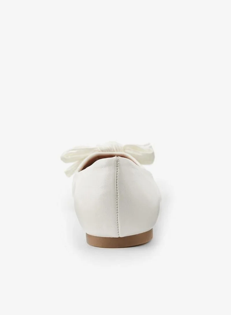 Little Missy WHITE Girls Bow Detail Ballerina Shoes for Women | Best Price UAE