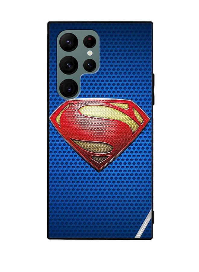 VR CREATIVE Protective Case Cover For Samsung Galaxy S22 Ultra 5G Superman Logo Design Multicolour - Image 1