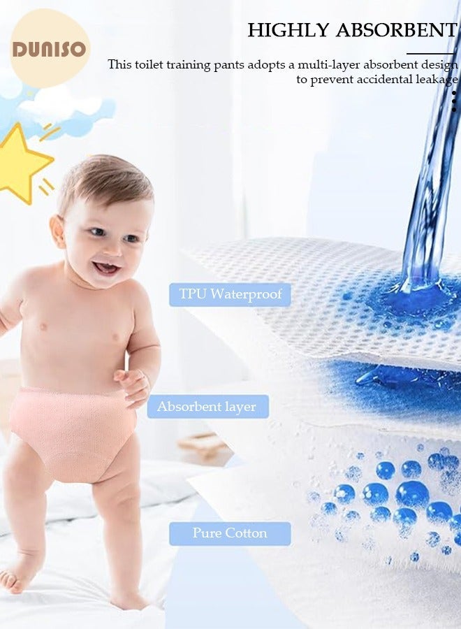 DUNISO 3 Pcs 4 Layer Breathable Cotton Training Pants Training Underwear Pants Size L Suitable For 8-13 Kg Baby Girls Boys - Image 5