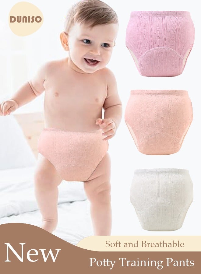 DUNISO 3 Pcs 4 Layer Breathable Cotton Training Pants Training Underwear Pants Size L Suitable For 8-13 Kg Baby Girls Boys - Image 1
