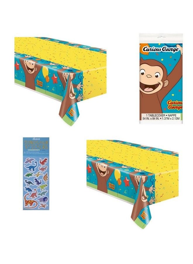 Unique - Curious George Party Supplies Bundle Pack Includes 2 Plastic Retangular Table Covers - Image 1