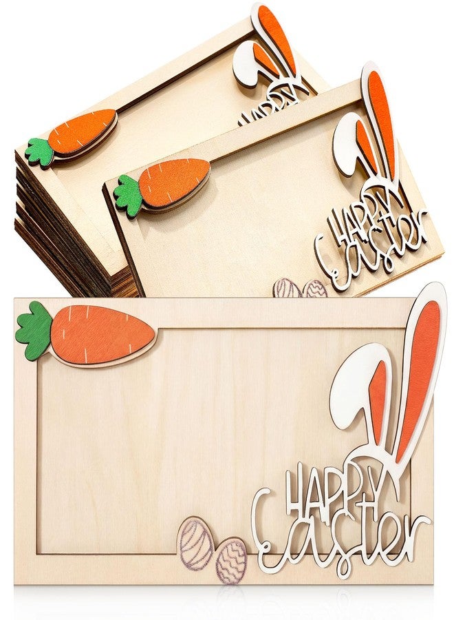 Kathfly 6 Pcs 6 Pcs Easter Bunny Money Holder for Cash Gift Cute Wooden Bunny Card Holders Bulk Gift Box Spring Easter Basket Fillers Decor (Wooden) - Image 1