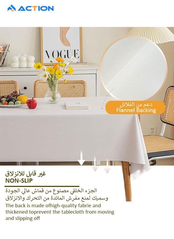 ACTION Tablecloth 140*200CM Lambskin Texture Waterproof Tablecloth Wrinkle Resistant Tablecloths Soft Leather Tablecloths  - Image 3