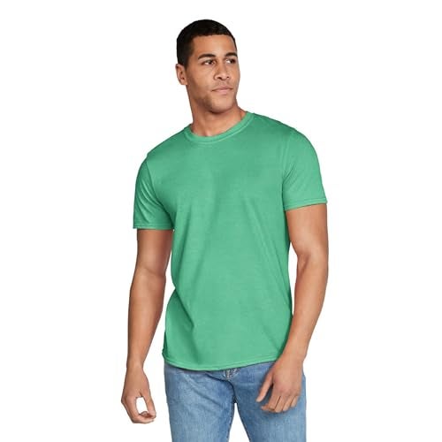 Gildan Adult Softstyle Cotton T-Shirt, Style G64000, Multipack, Heather Irish Green (2-Pack), X-Large - Image 3