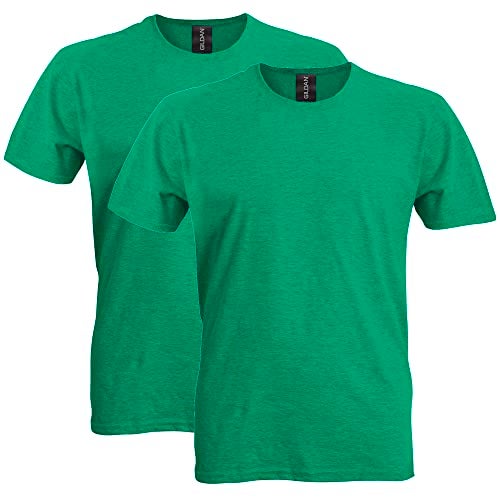 Gildan Adult Softstyle Cotton T-Shirt, Style G64000, Multipack, Heather Irish Green (2-Pack), X-Large - Image 1