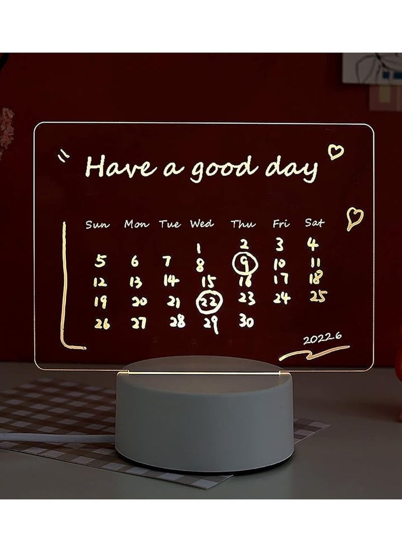 Generic - Acrylic Dry Erase Board,  Can Remote Control Light 16 Colors Clear Desktop Note Memo Board, Includes Dry Erase Markers, Rewritable Night Light with Message Board, Soft Light Desk Lamp Gift - Image 1
