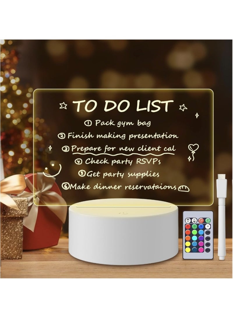 Yalla Pick Dry Erase Acrylic Board with Light, DIY Memo Board with Remote Control, 16 Colors LED Message Board, Clear Desktop Night Light Rewritable for Room Decor - Image 1