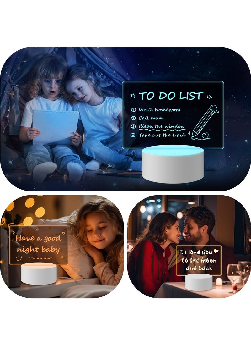 Yalla Pick Dry Erase Acrylic Board with Light, DIY Memo Board with Remote Control, 16 Colors LED Message Board, Clear Desktop Night Light Rewritable for Room Decor - Image 2