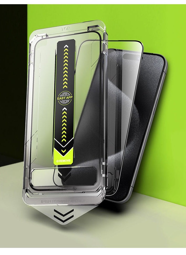 Screen Protector iPhone 16 Pro Clear, Easy Installation High Quality, 9H Hardness, A++ Grade Protect your phone screen with top-tier quality using a clear, custom-fit tempered glass protector. It features ultra-precise, effortless installation with a smart alignment frame, ensuring a perfect, bubble-free fit in one touch. Crafted from premium Asahi Japanese tempered glass, rated 9H for maximum scratch resistance, and certified A++ for durability and clarity. Supports full touch sensitivity, fingerprint resistance, and ultra-clear transparency — with a stylish black edge.