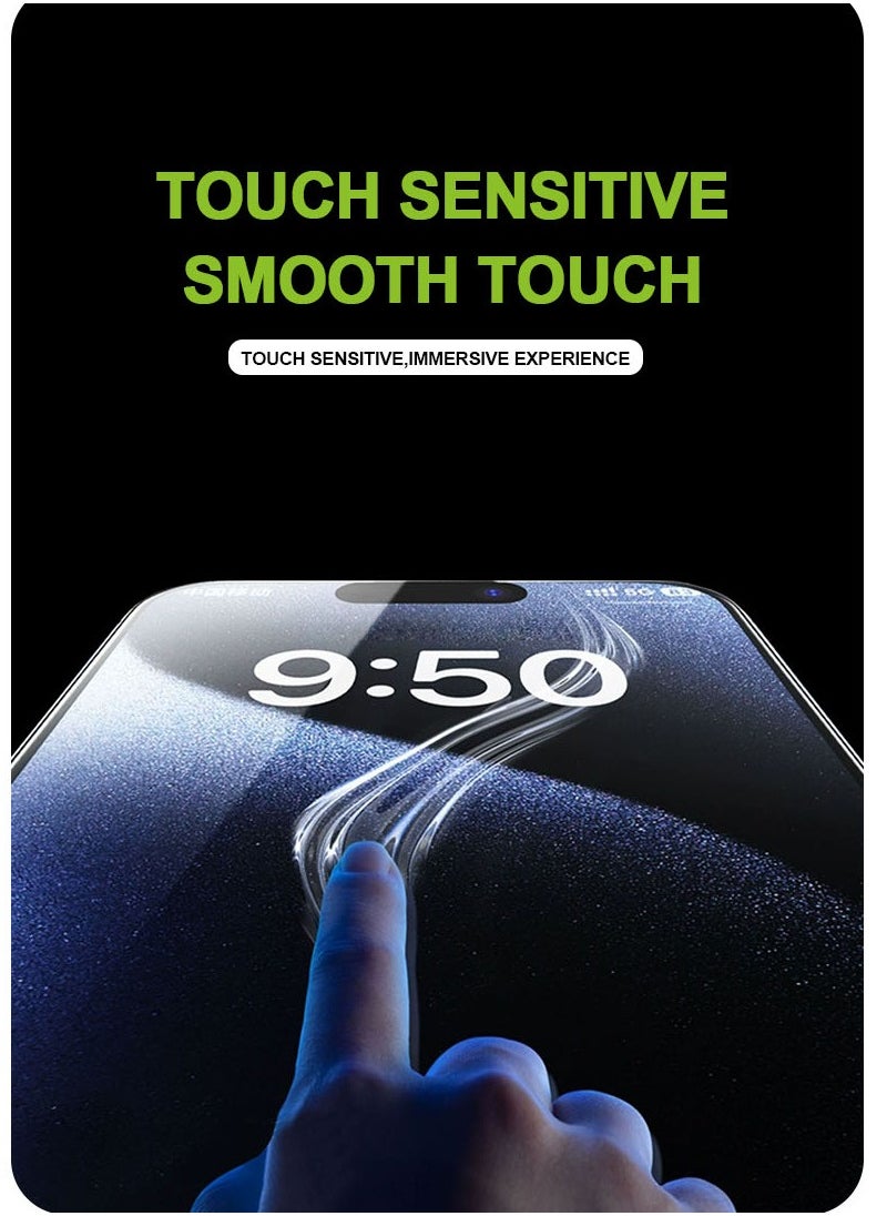 Screen Protector iPhone 16 Pro Clear, Easy Installation High Quality, 9H Hardness, A++ Grade Protect your phone screen with top-tier quality using a clear, custom-fit tempered glass protector. It features ultra-precise, effortless installation with a smart alignment frame, ensuring a perfect, bubble-free fit in one touch. Crafted from premium Asahi Japanese tempered glass, rated 9H for maximum scratch resistance, and certified A++ for durability and clarity. Supports full touch sensitivity, fingerprint resistance, and ultra-clear transparency — with a stylish black edge.