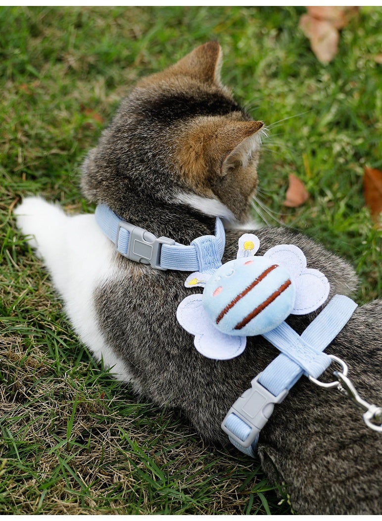 Pet supplies cute little bee cat leash anti-breaking free I-shaped adjustable chest and back walking cat puppy leash, anti-escape adjustable cat lead and leash cover, soft adjustable pet seat belt vest, I-shaped adjustable cat vest - Image 2