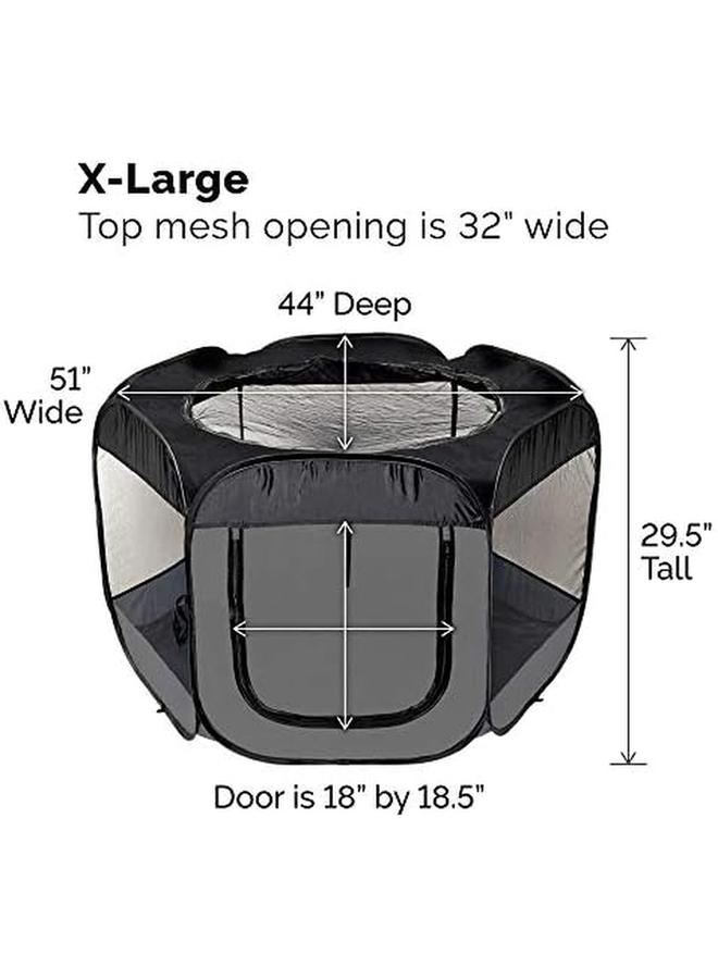 بيت الحيوانات الأليفة للكلاب والقطط، قفص لعب منبثق داخلي وخارجي وقلم للتمرين، خيمة للكلاب، ملعب للجرو، رمادي كبير جدًا - Image 2