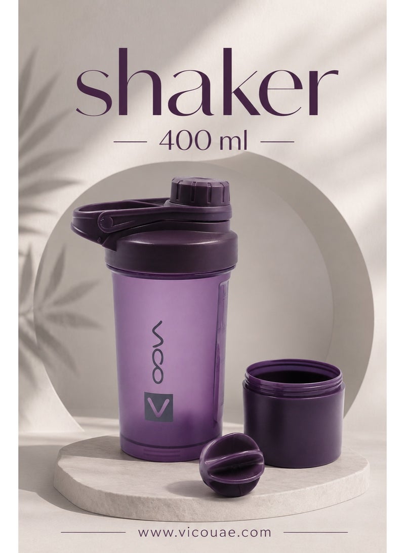 vico shaker 400 ML with storage purple
