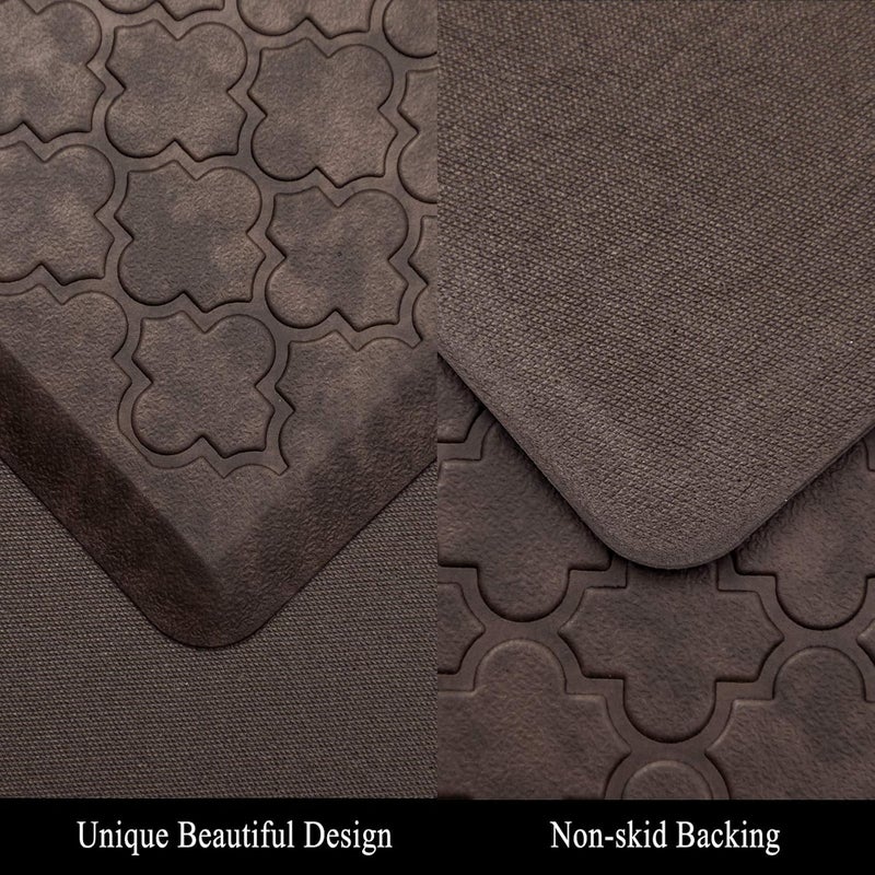 HEBE Kitchen Mat Cushioned Anti Fatigue Comfort Floor Mat Oversized 20"x60" Waterproof Non Slip Kitchen Rug Runner Laundry Room Rug Floor Carpet Heavy Duty Comfort Standing Mat Pads, Brown - Image 5