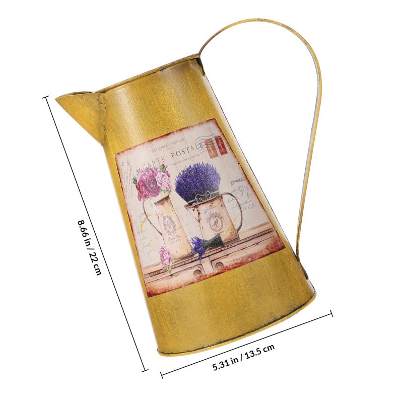 1 Pc Retro Iron Sheet Flower Vase Iron Art Dried Flower Bucket - Image 2